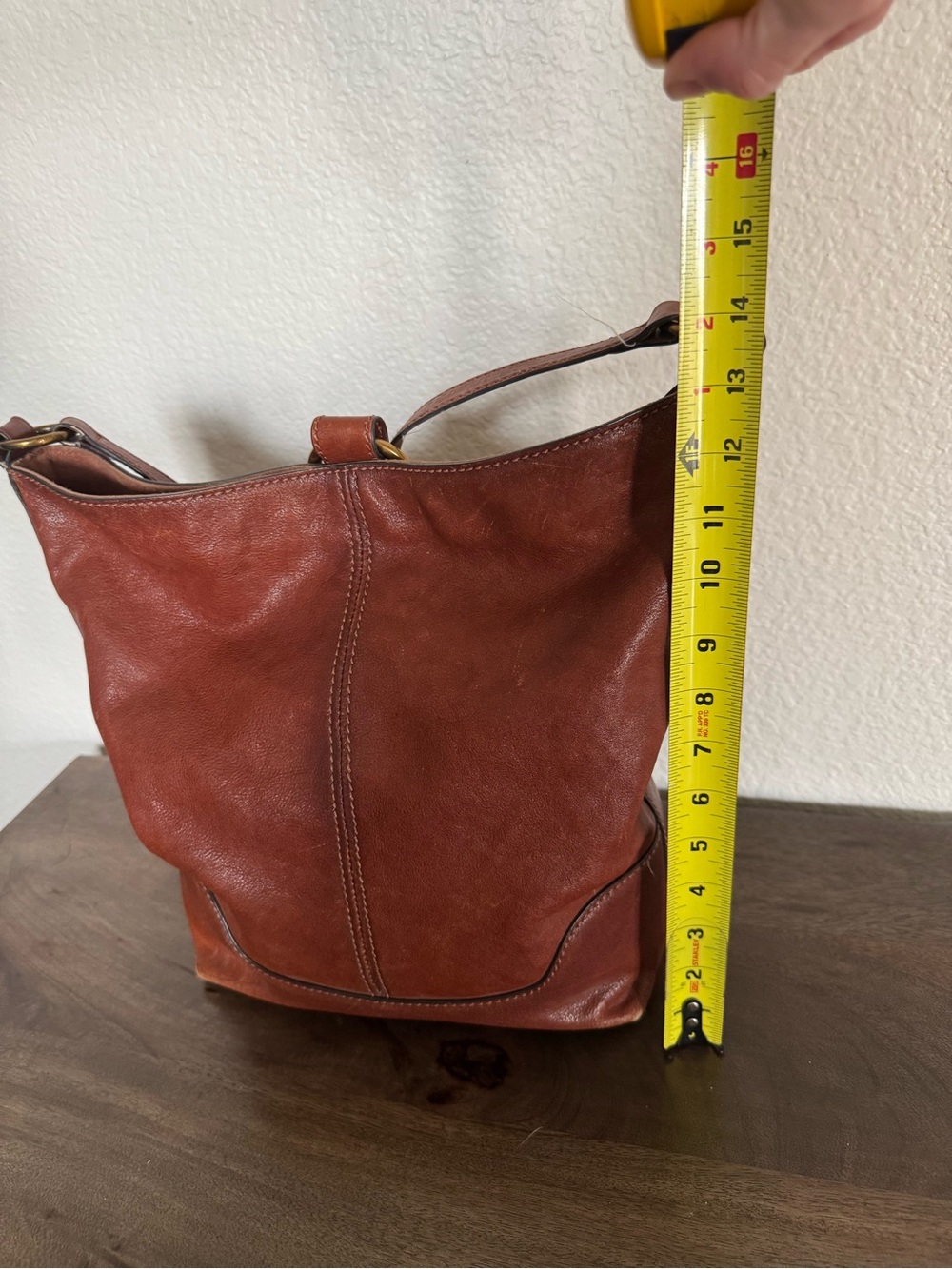Frye Brown Leather Hobo Shoulder Bag Purse - Picture 2 of 10